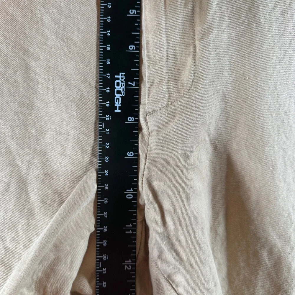 Brooks Brothers Milano Pants 42x30 Tan Linen Cotton Blend Flat Front Trousers